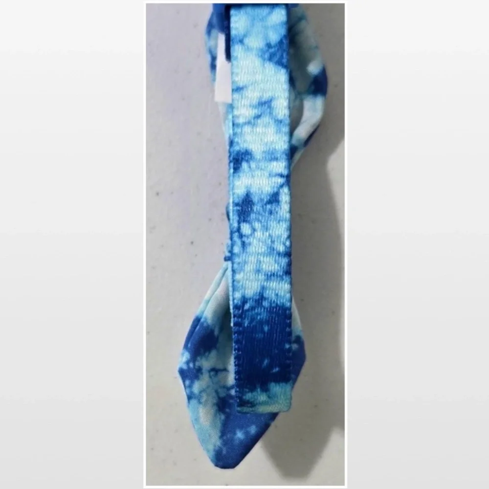 New Pet Dog Collar X-Small Bow Tie Blue White Tie Dye Animal Adjustable NWT